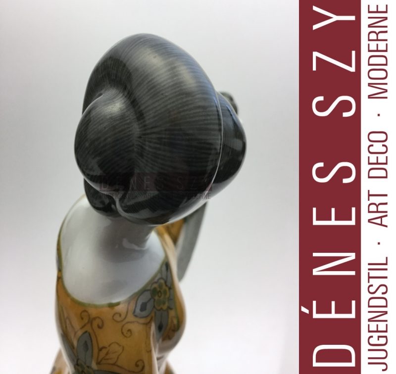 HOCHZEITSZUG KPM BERLIN Jugendstil Porzellan Figur, Chinesin mit Papagei