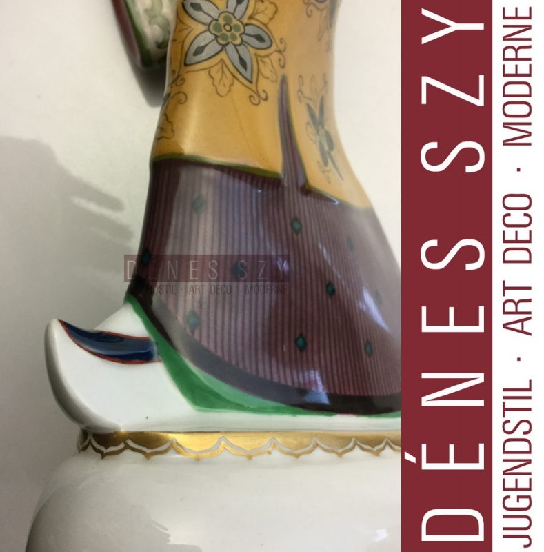 HOCHZEITSZUG KPM BERLIN Jugendstil Porzellan Figur, Chinesin mit Papagei