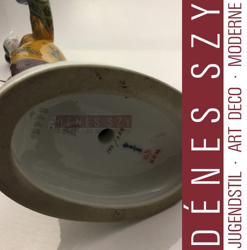 HOCHZEITSZUG KPM BERLIN Jugendstil Porzellan Figur, Chinesin mit Papagei