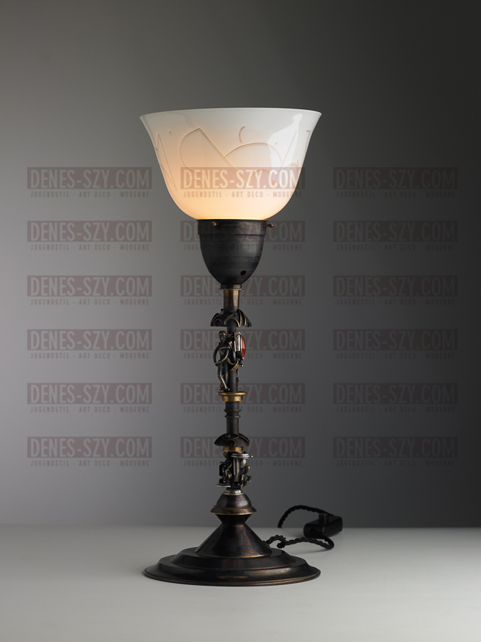 ART DECO BERLIN 1920 TISCHLAMPE HERBERT ZEITNER SILBER