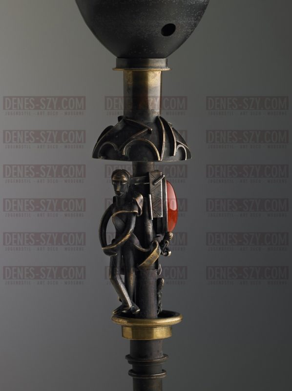 ART DECO BERLIN 1920 TISCHLAMPE HERBERT ZEITNER SILBER