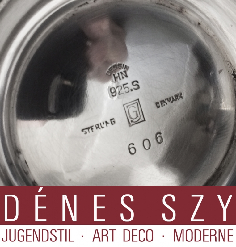 Georg Jensen silver Pyramid pattern gravy boat 606