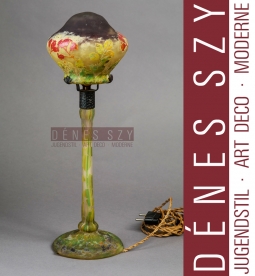 DAUM NANCY FRENCH Art Nouveau 1900 Tischlampe Hagebutten