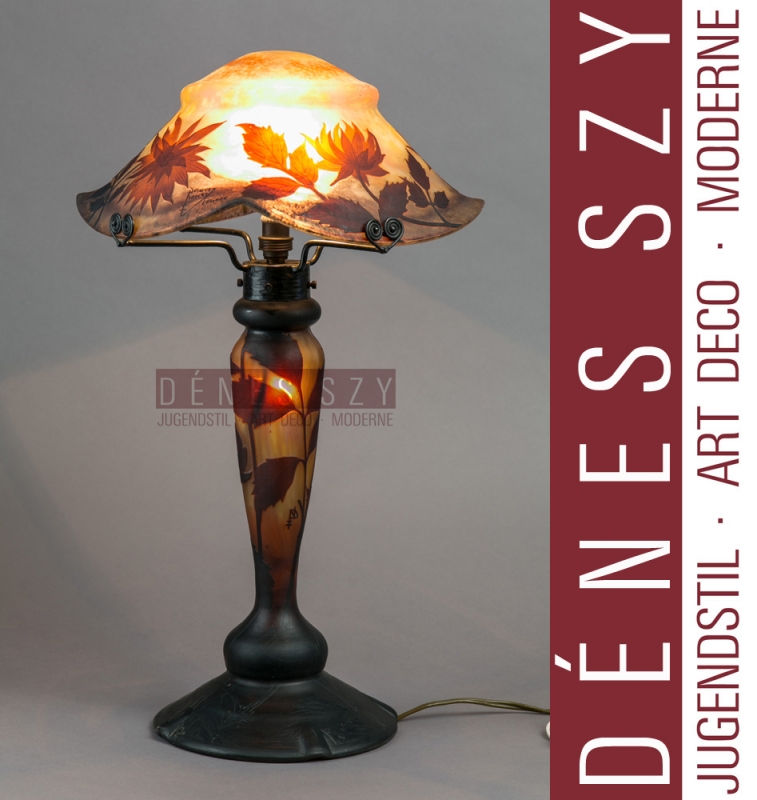 DAUM NANCY 1900 FRENCH Art Nouveau Tischlampe Chrysanthemen