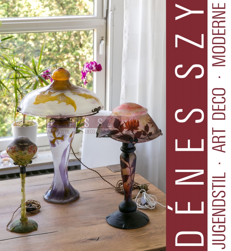 DAUM NANCY 1900 FRENCH Art Nouveau Tischlampe Chrysanthemen