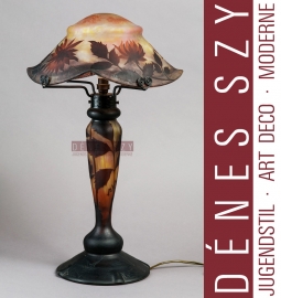 DAUM NANCY 1900 FRENCH Art Nouveau Tischlampe Chrysanthemen