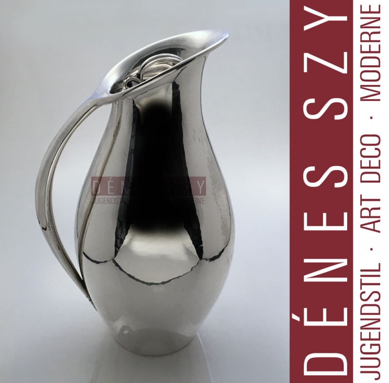 GEORG JENSEN Sterling, handmade pitcher with lid 432 B