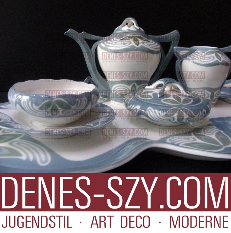 MEISSEN art nouveau en porcelaine, motif trèfle, boîte à sucre par T. Grust – Image 2