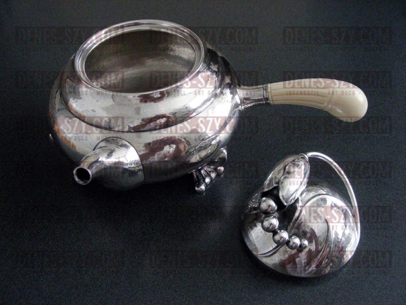 Georg Jensen Sterling silver teapot, Blossom pattern #2, Georg Jensen silversmiths, Copenhagen, 1930s, Denmark. The timeless classic.