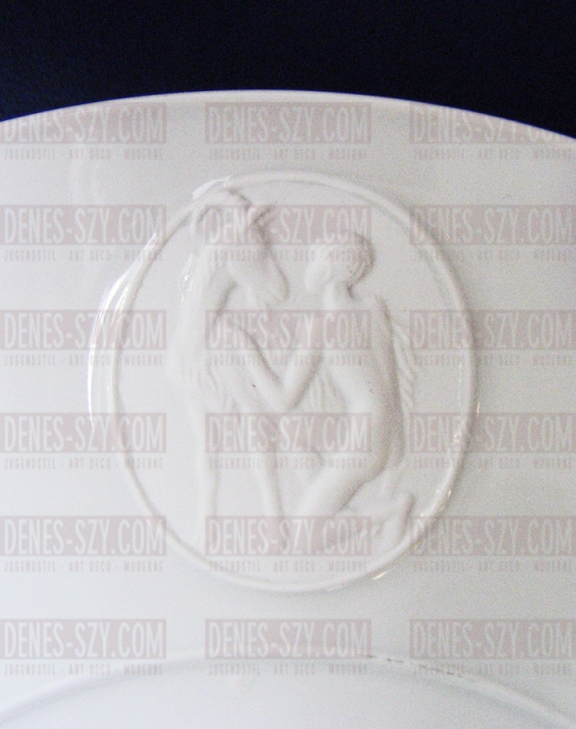 piatto da dessert in porcellana di Berlino modello Arkadia versione bianco vecchio