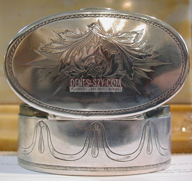 Scatola d'argento classicista da Hamm Germania verso il 1790