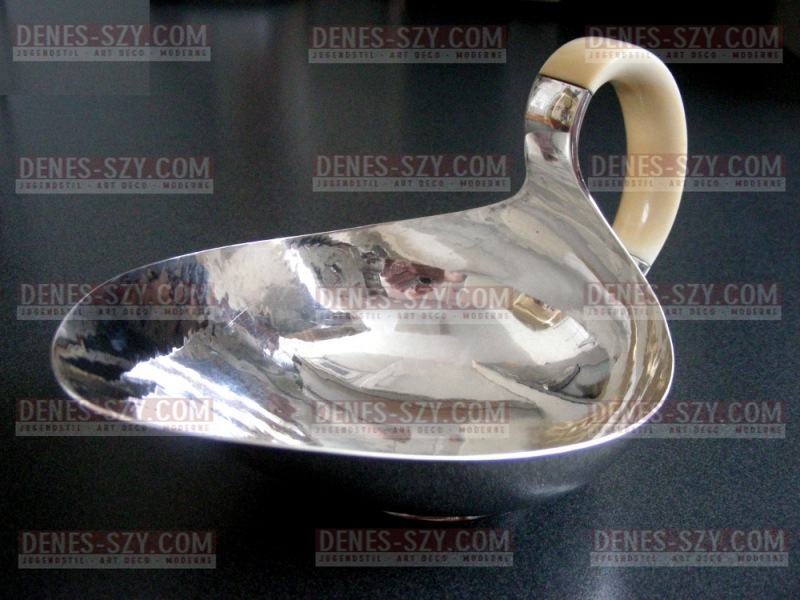 Danish Silver Mid-Century modernist sterling gravy boat, Carl M. Cohr