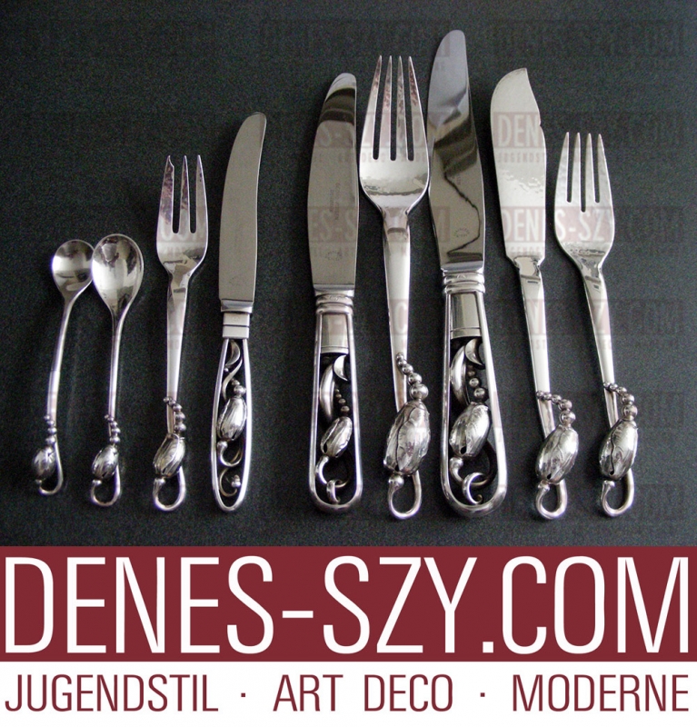 BLOSSOM patt. Georg Jensen Sterling Silver #84 FISH FORK, Cutlery