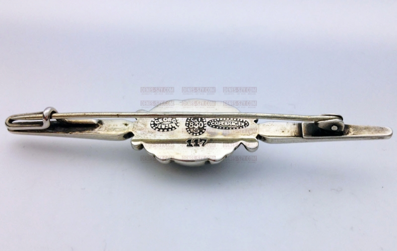 Georg Jensen bijoux broche en argent Art nouveau 117 avec pierre de lune
