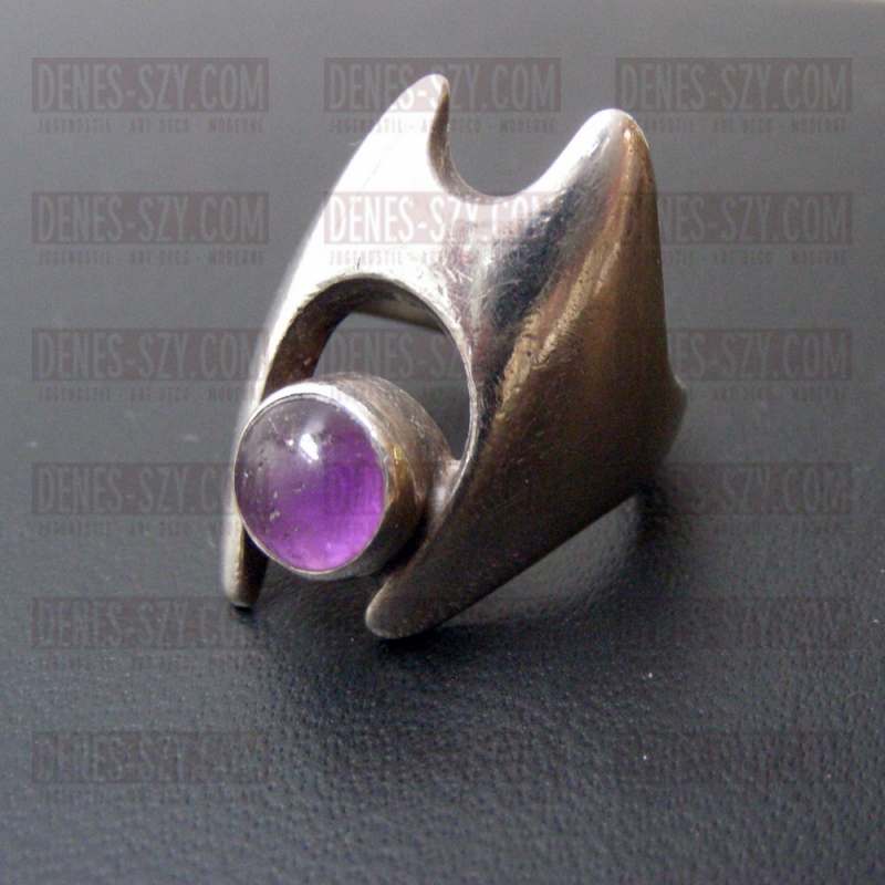 Georg Jensen bijoux bague en argent 139 avec améthyste, – Image 2