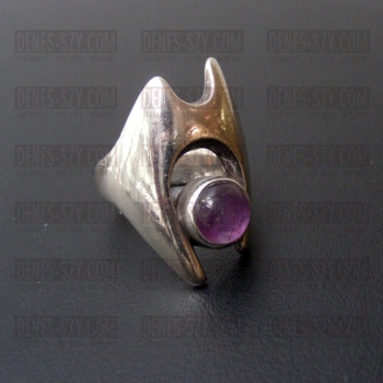 Georg Jensen bijoux bague en argent 139 avec améthyste, – Image 6