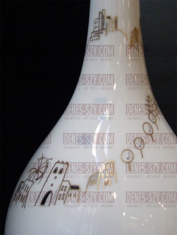 Bouteille de fleurs en porcelaine KPM Berlin vers 1955 voyage en Italie