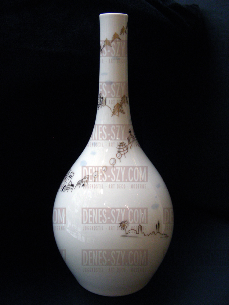 KPM Berlin Porzellan, Vase Blumenflasche, um 1955 ITALIENREISE