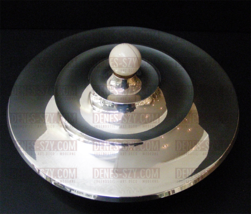 German Art Deco silver bowl with cover by Lameyer Hanover