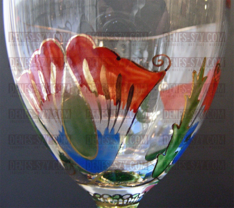 Verre à vin Art Nouveau, Theresienthal vers 1903