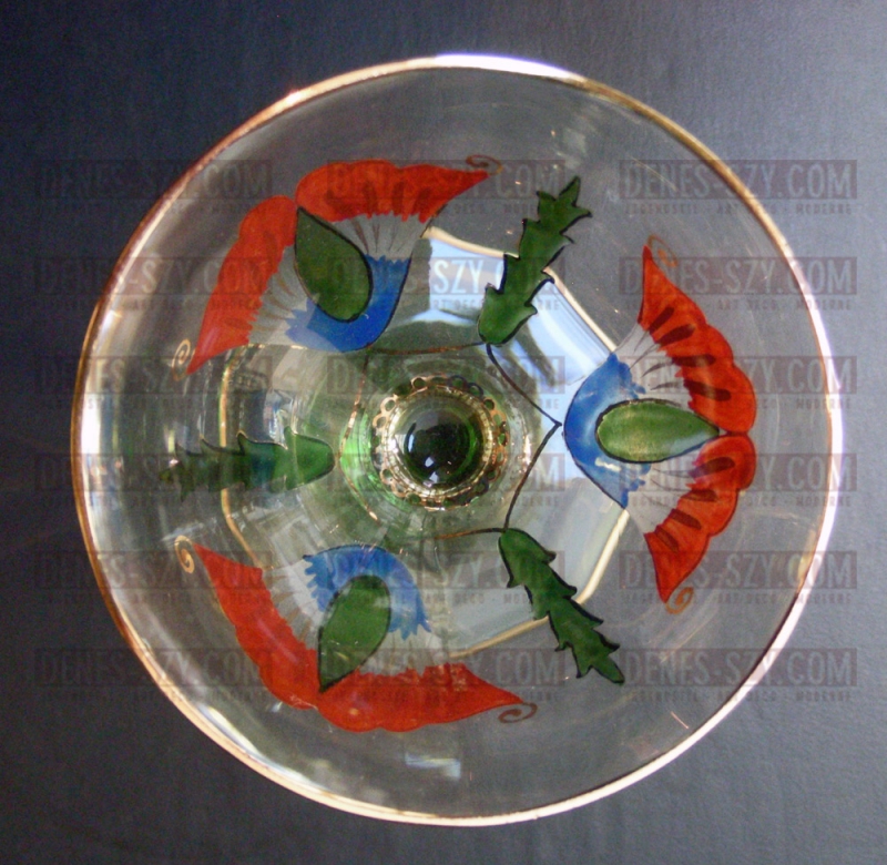 Verre à vin Art Nouveau, Theresienthal vers 1903
