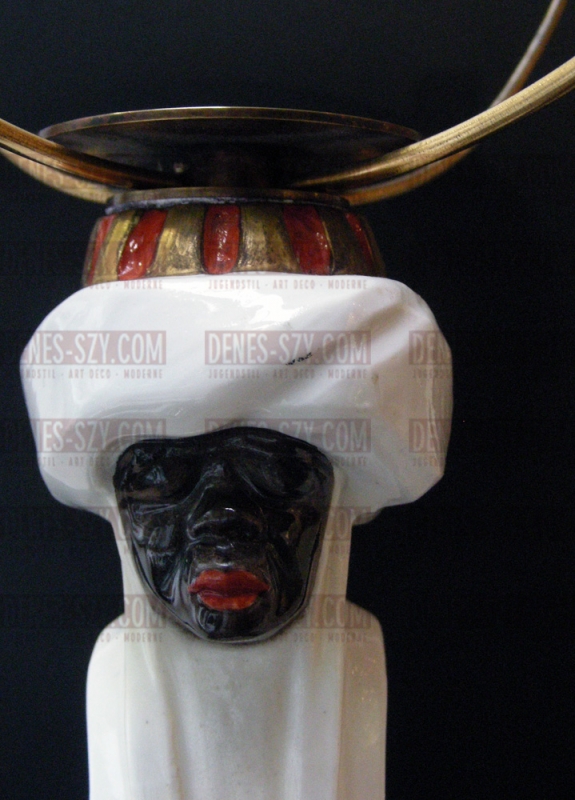 Meissen Jugendstil Porzellan Figur Mohrenleuchter