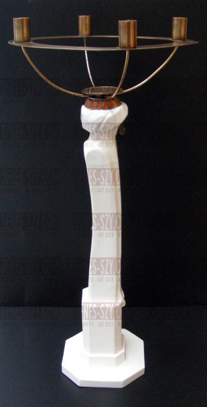 Meissen Jugendstil Porzellan Figur Mohrenleuchter