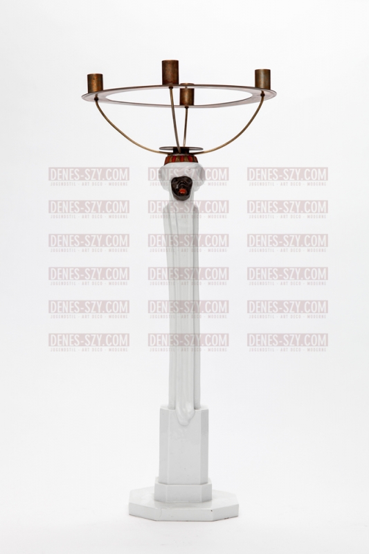 Meissen German Art Nouveau porcelain candelabra The Magi, Kleinhempel