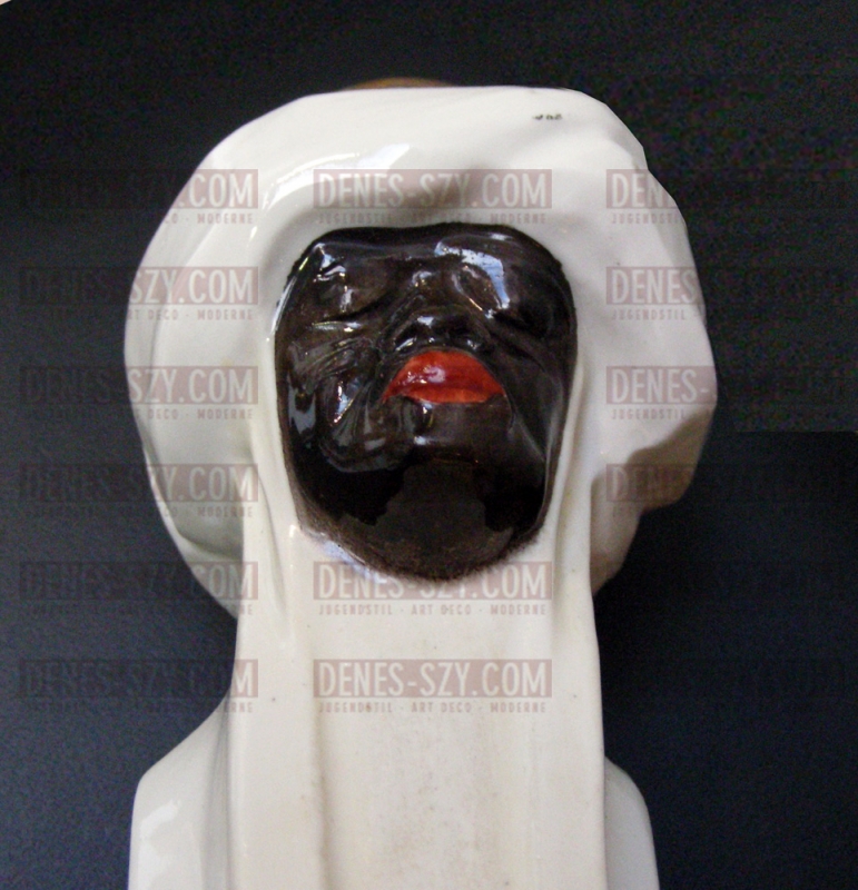 Meissen Jugendstil Porzellan Figur Mohrenleuchter