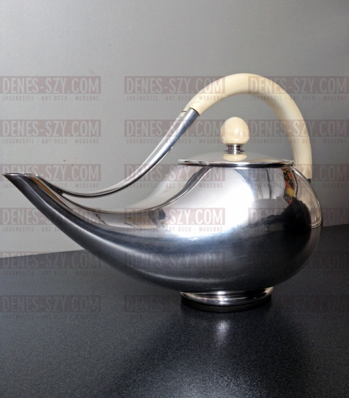Hingelberg, théière en argent art déco Svend Weihrauch