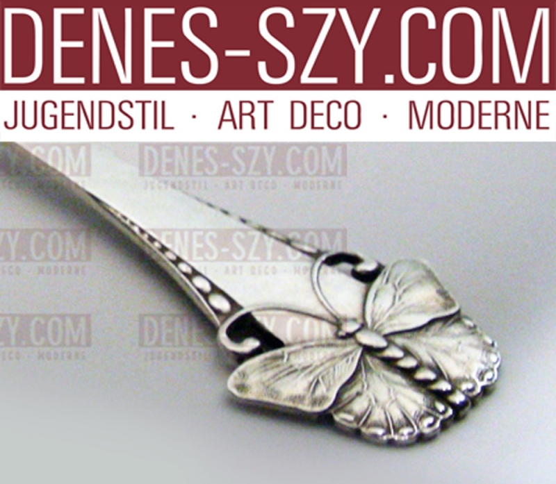 Cuillère à café, Motif: SOMMERFUGL, papillon ou oiseau d'été, Exécution: Copenhague 1920, argent, Dessin: Frigast Danemark vers 1900/05, argent 830