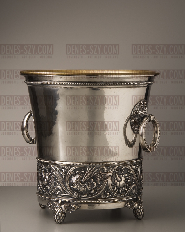 Bruckmann, German, Sterling Silver Art Nouveau, Champagne bucket ca. 1900