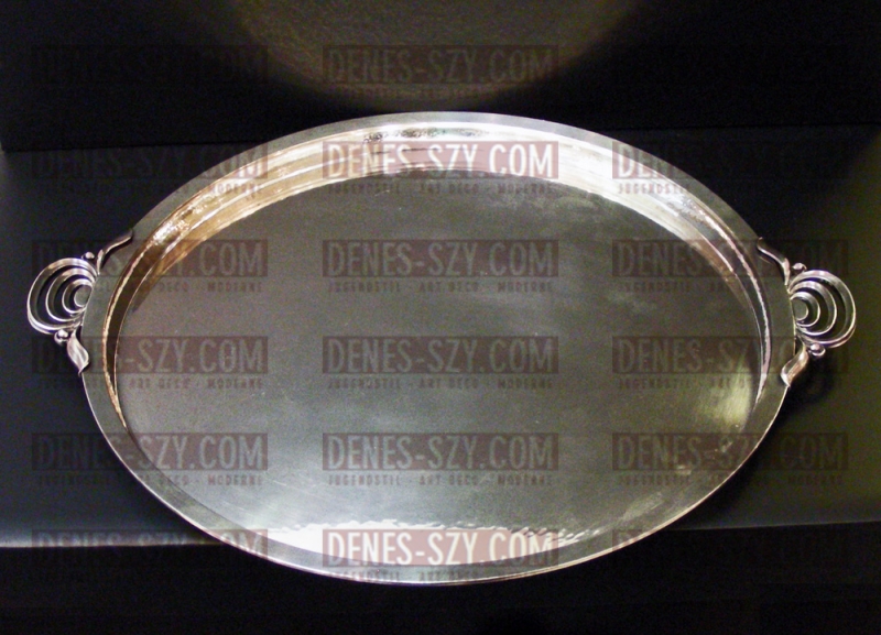 Georg Jensen silver Gustav Pedersen design round serving tray 510
