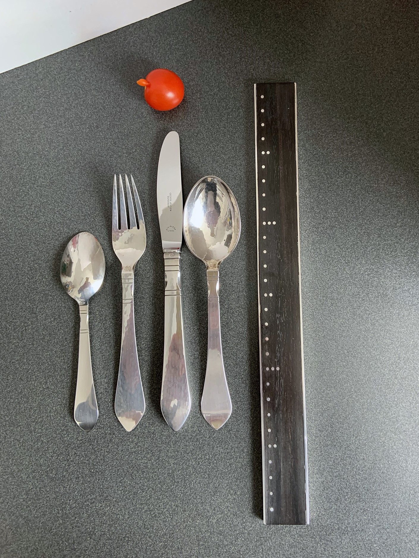 Georg Jensen Silber Besteck Antik Continental, Dessertmesser langer Griff – Bild 8