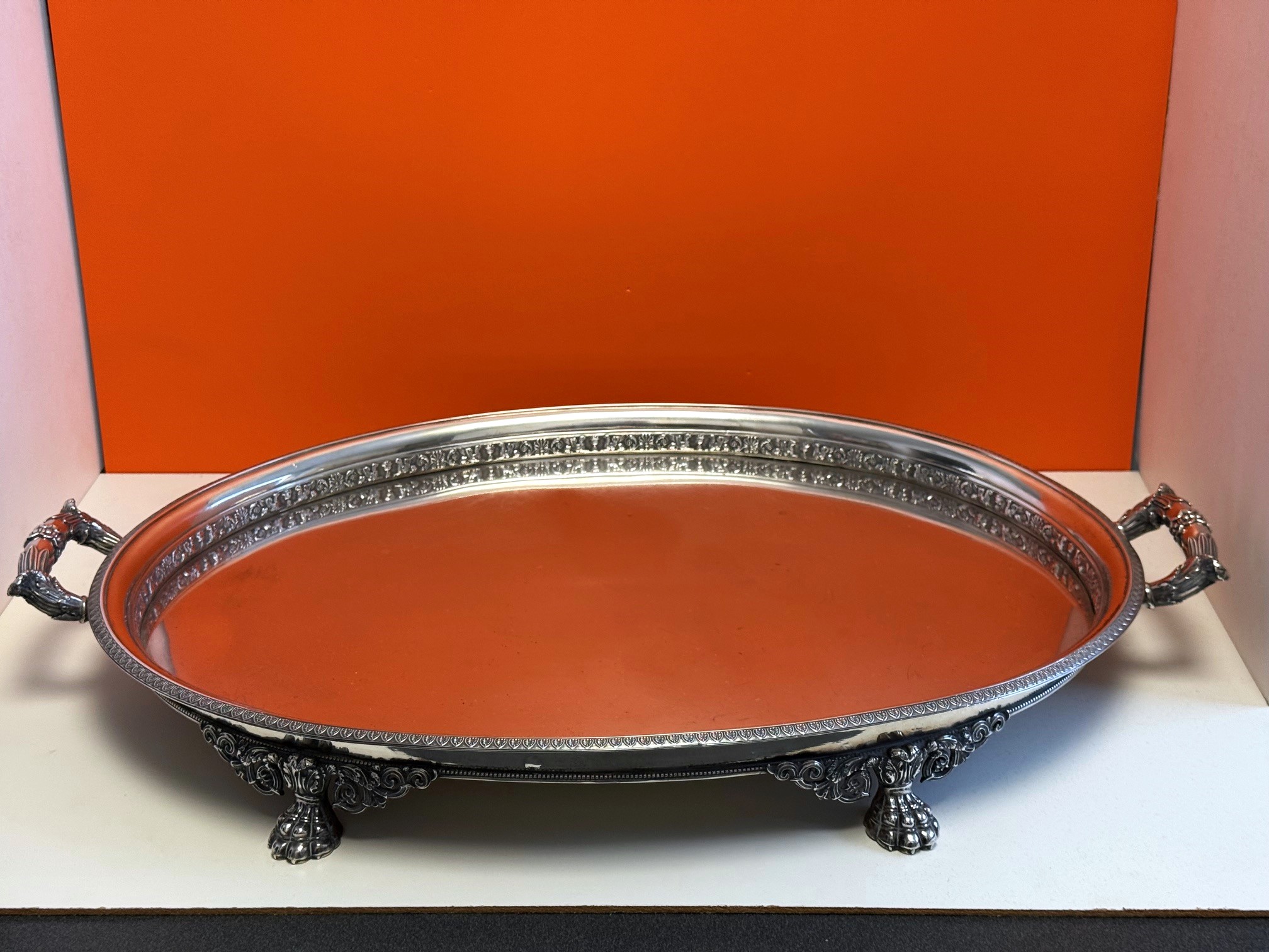 Empire Galerie-Tablett Silber 13 Loth 812,5 Arolsen 1820/30. Hessen