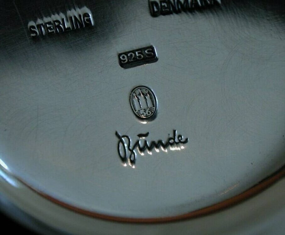 Hans Bunde Cohr Sterling Silber Doppelschale, Dänisches Mid-Century Modern Design der 1950er Jahre