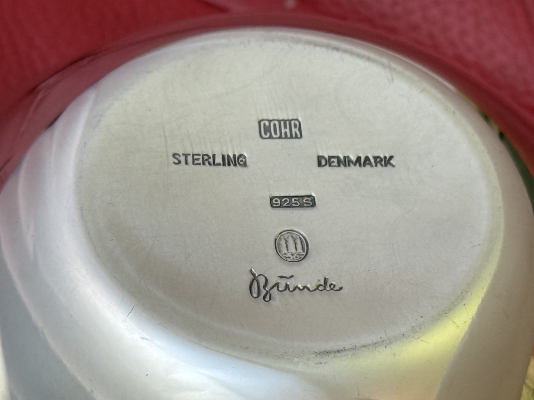 Hans Bunde Cohr Sterling Silber Doppelschale, Dänisches Mid-Century Modern Design der 1950er Jahre