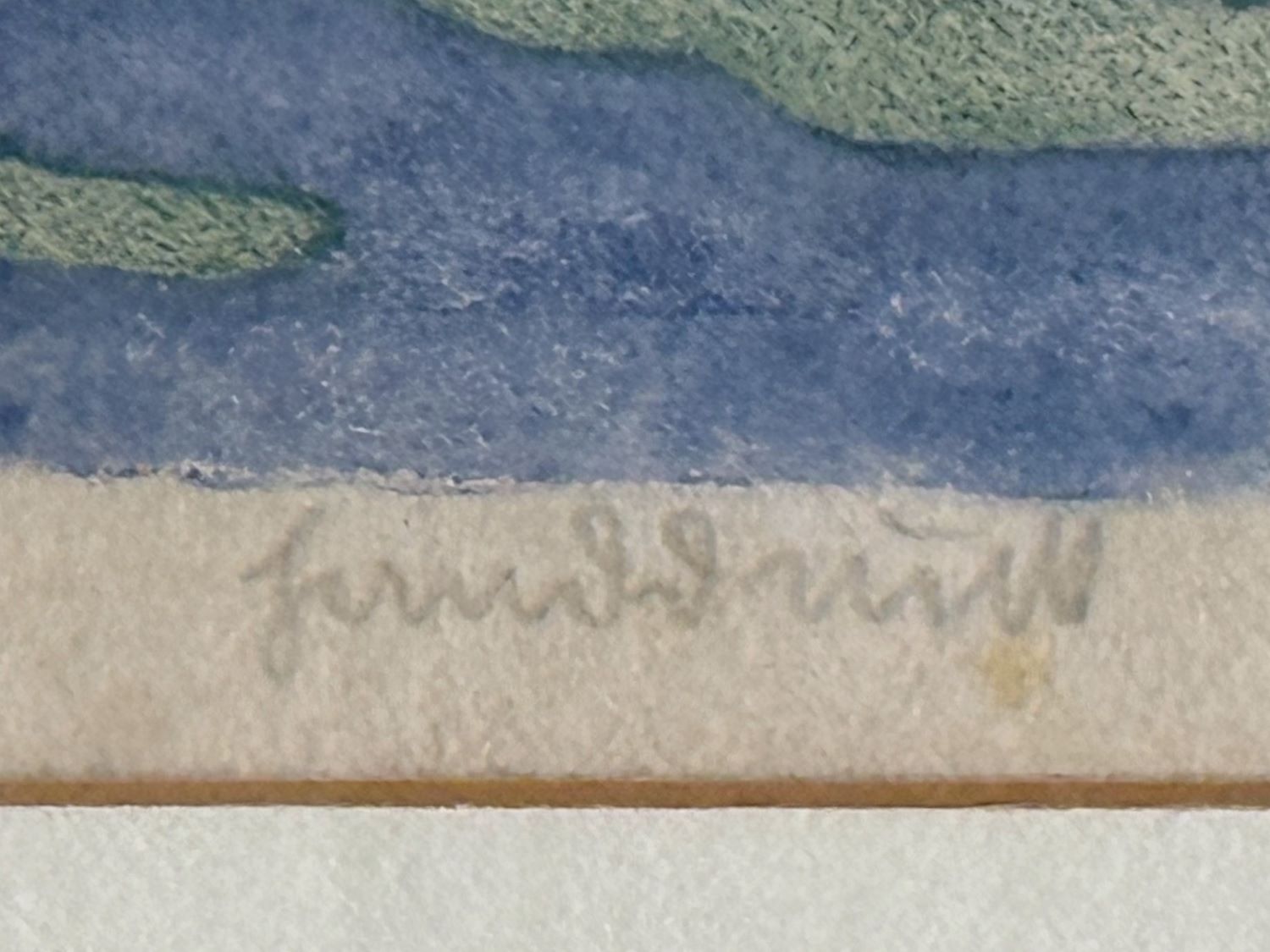 Ernst Odefey (1882–1964), „Segelpartie“, originaler Farbholzschnitt um 1915, handsigniert, mit zwei Personen in einem Segelboot.