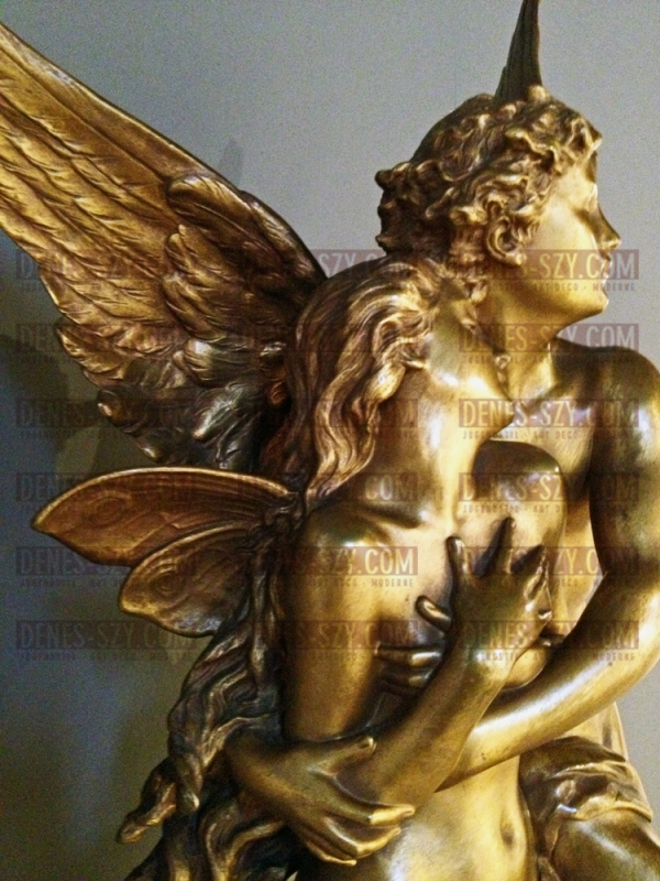 Jugendstil Bronze, Amor und Psyche, H. Godet, Frankreich
