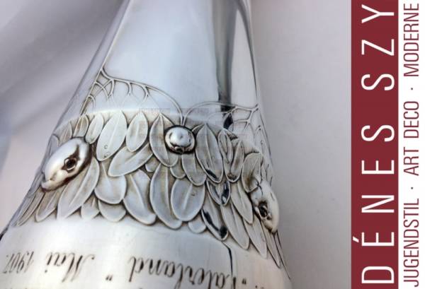 Orivit Cologne, German Navy Art Nouveau silver vase, trophy  81