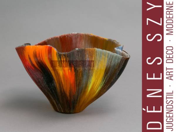 Toots Zynsky, Original Multy-Coloured Studio Glass Thread Vessel Vase
