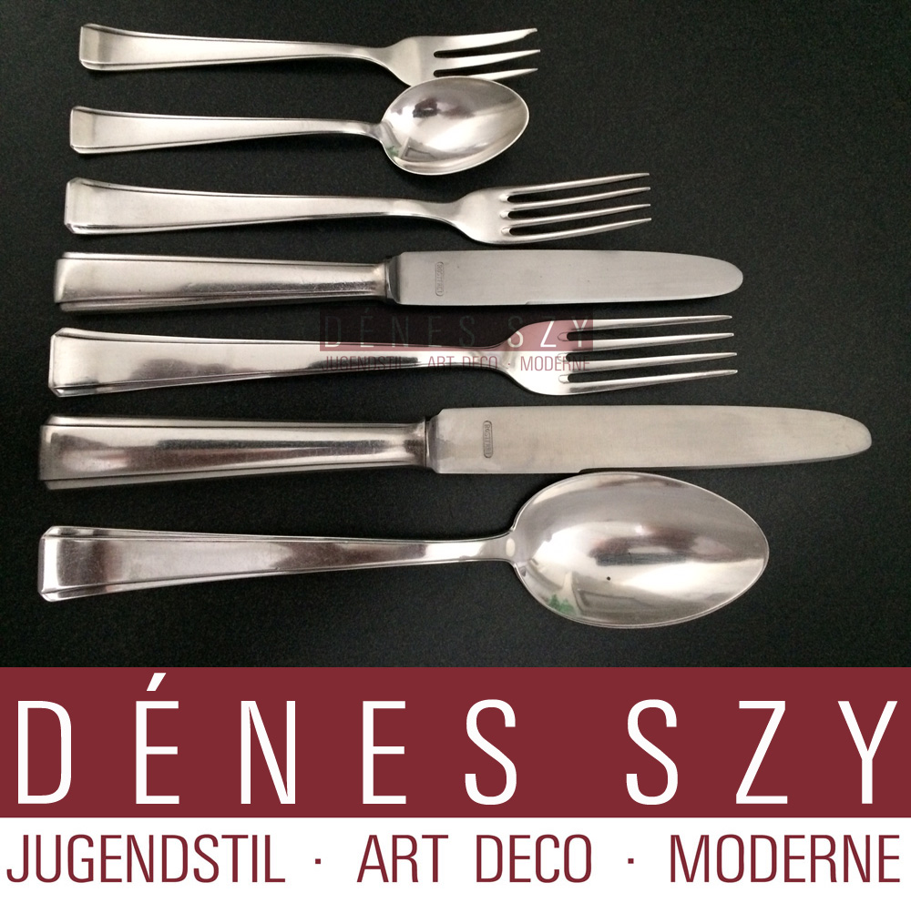 Posate in argento Art Deco per 12 persone Lutz Weiss Pforzheim